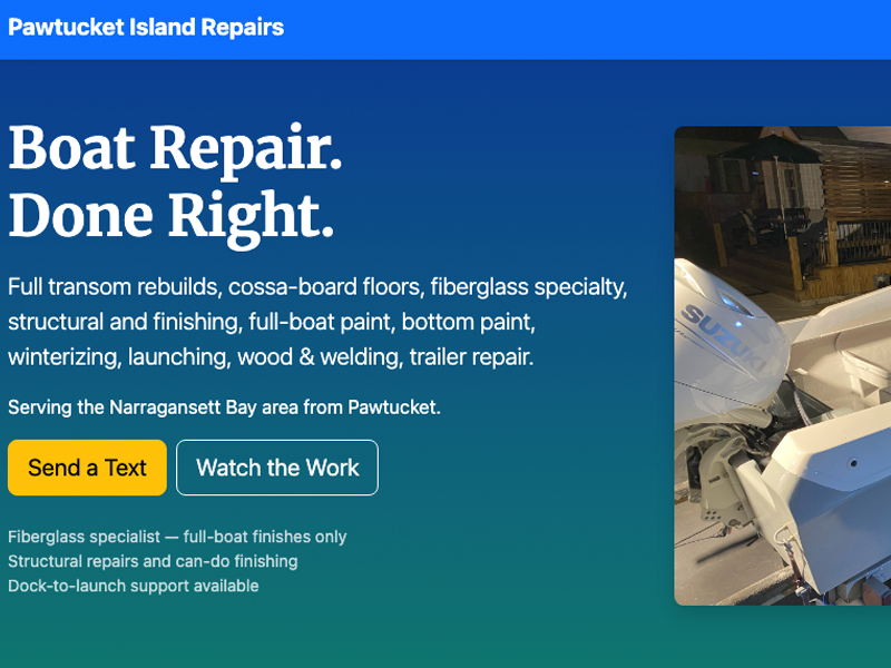 Pawtucket Island Repairs Website